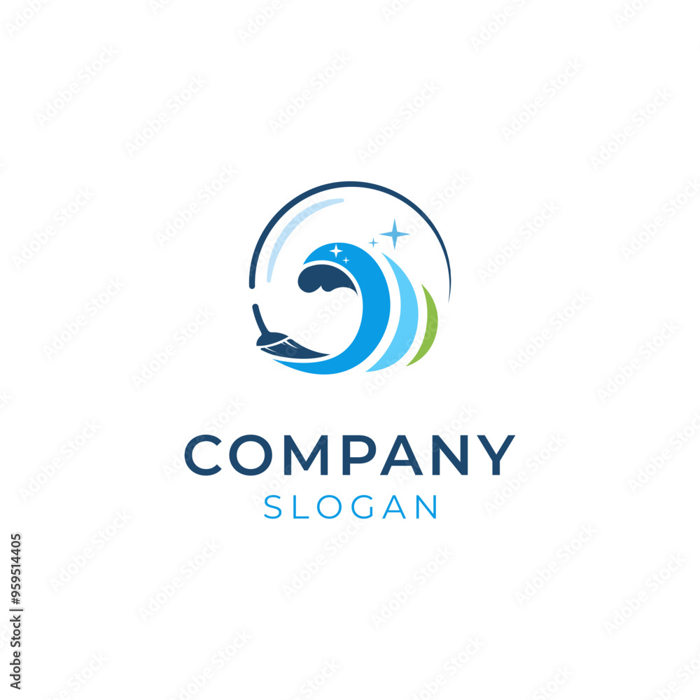 Obraz premium Cleaning service logo design template