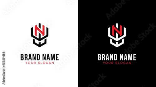 Modern letter NW gym fitness logo design, strong monogram letter NW logo design