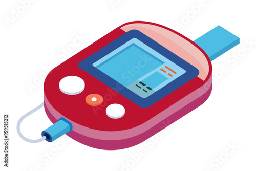 Medical equipment insulin pump vector art illustration photo