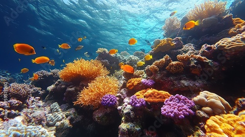 Underwater Coral Reef with Colorful Fish