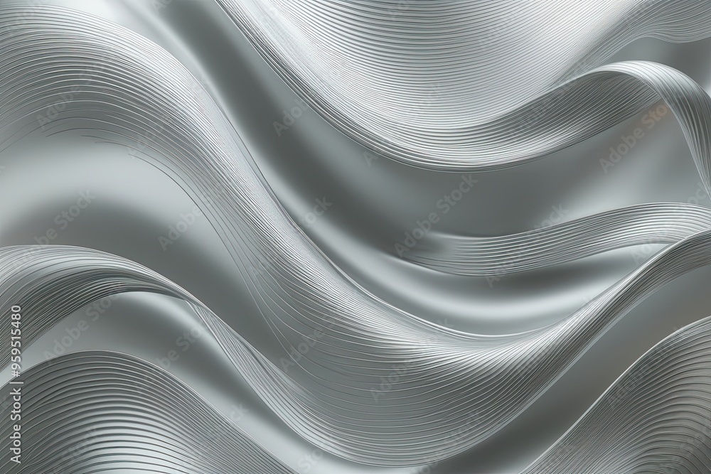 Gentle Silver Abstract Background with Wavy Texture and Luminous Design Gentle Silver Abstract Background with Wavy Texture and Luminous Design