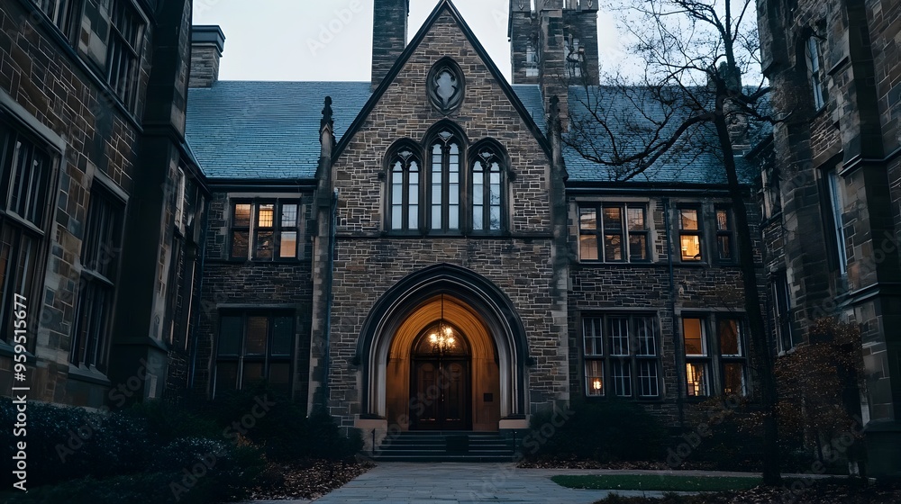 Magnificent Gothic-Style Cathedral with Pointed Arches and Ornate Exterior Magnificent Gothic-Style Cathedral with Pointed Arches and Ornate Exterior