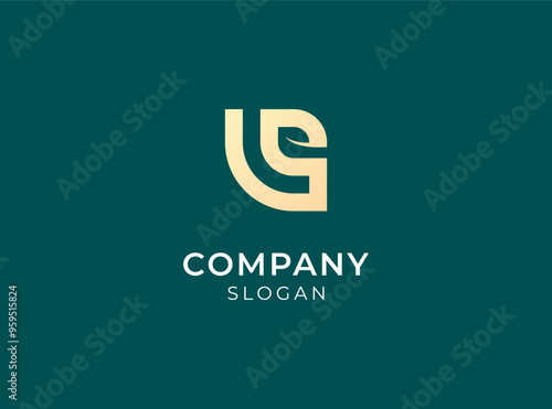 Monogram LS nature leaf logo design template
