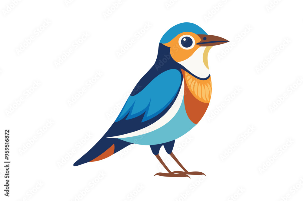 A beautiful cute bird vector art illustration with white background. A beautiful cute bird vector art illustration with white background.