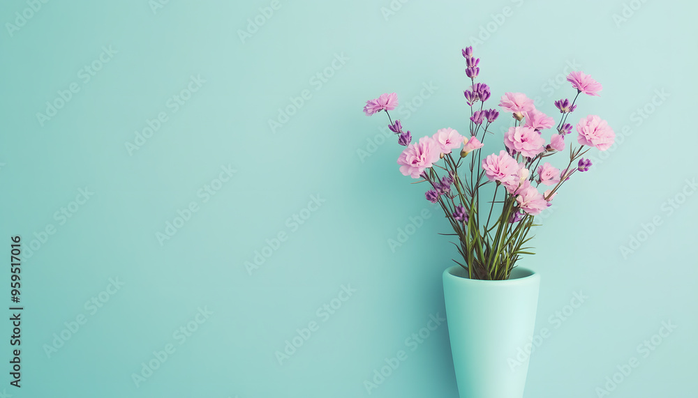 Obraz premium A single pastel color, such as mint green or lavender, providing a soothing and simple backdrop