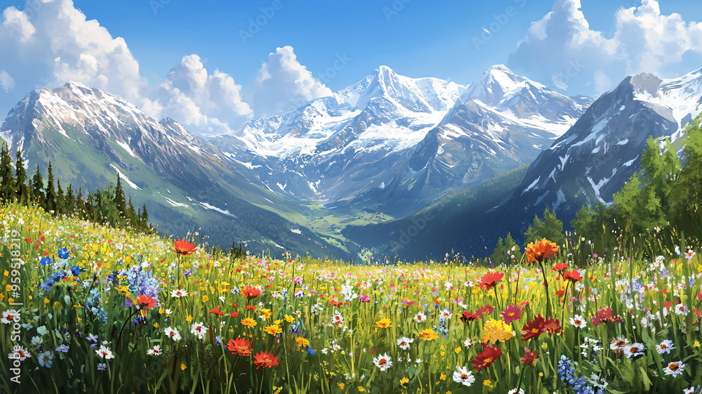 Fototapeta premium meadow with flowers