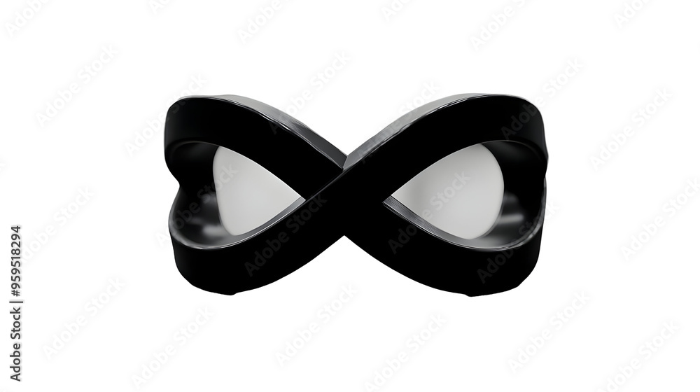 Black Infinity Symbol Object on a Table with a Blurred Background in Monochrome, Isolated on Transparent Background Black Infinity Symbol Object on a Table with a Blurred Background in Monochrome, Isolated on Transparent Background