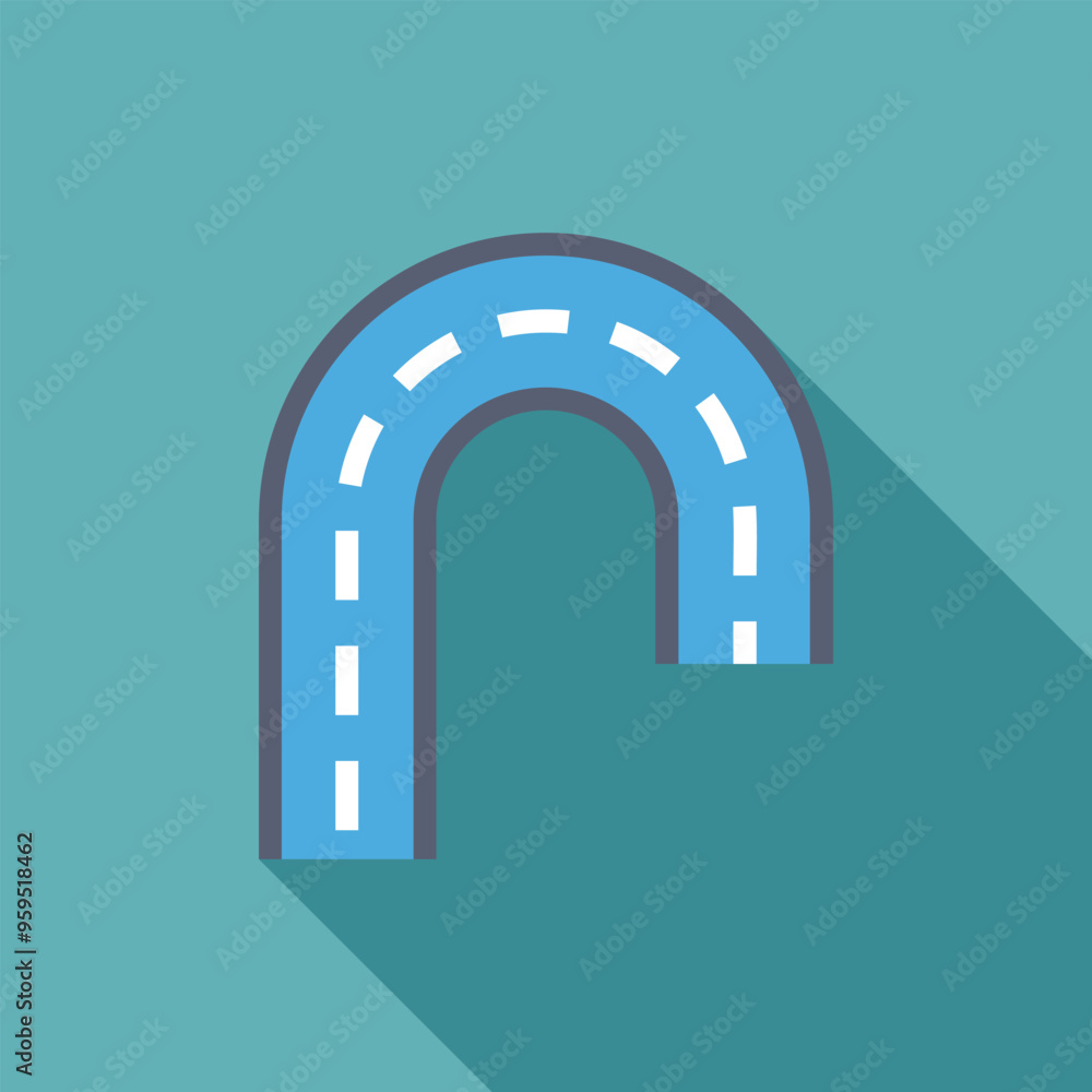 Flat design icon of a winding road turning back going nowhere, symbolizing a detour or a dead end Flat design icon of a winding road turning back going nowhere, symbolizing a detour or a dead end