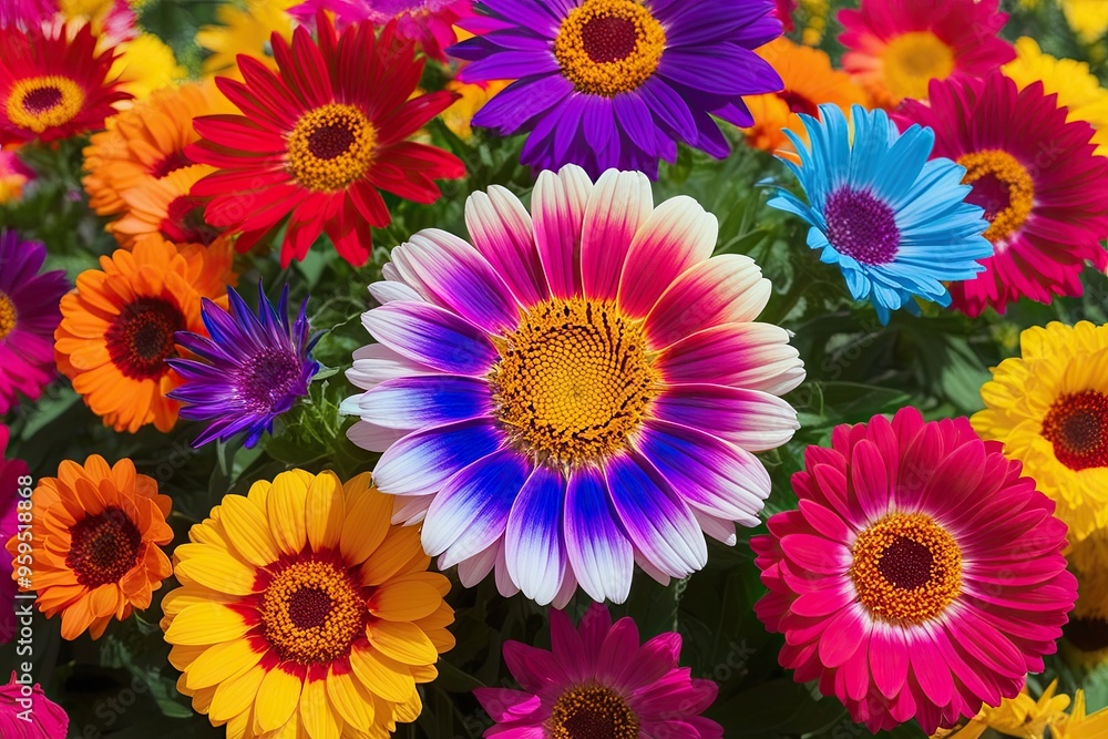 Dazzling Sun-Kissed Bloom of Vibrant Pigment Shades in a Bright Setting