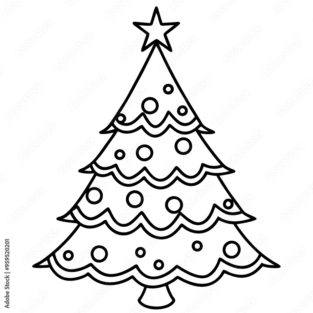 Christmas tree line art
Christmas tree line art