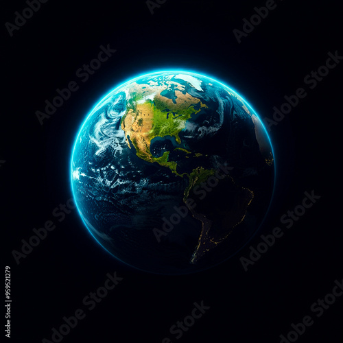 Earth Planet Globe Space World Map, Fake Illustration Photo, Art