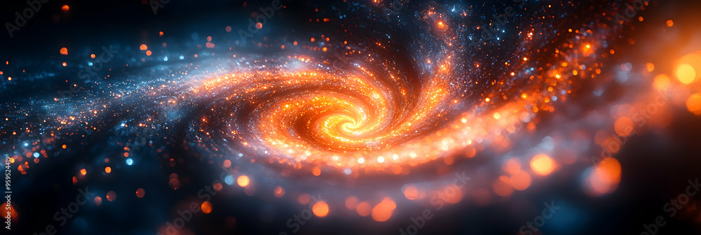 Abstract Background with Orange and Blue Glitter Spiral Abstract Background with Orange and Blue Glitter Spiral