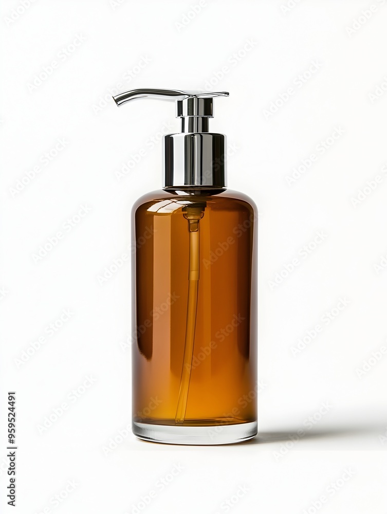 Eco-Friendly Refillable Moisturizer Bottle with Pump on White Background Eco-Friendly Refillable Moisturizer Bottle with Pump on White Background