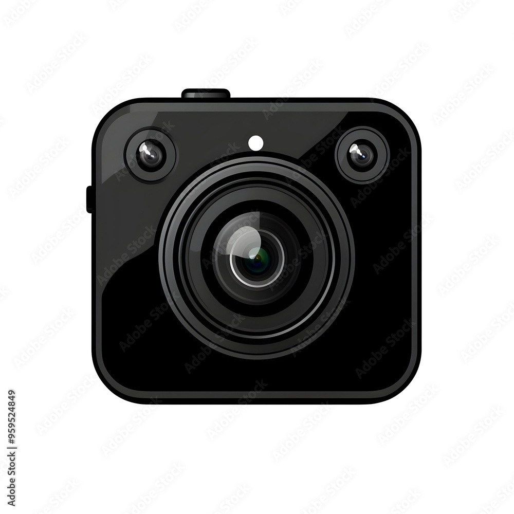 Black Square Action Camera with Wide Lens Isolated on Transparent Background, PNG Format Black Square Action Camera with Wide Lens Isolated on Transparent Background, PNG Format