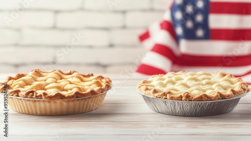 Labor Day pie contest, festive competition, flat design illustration