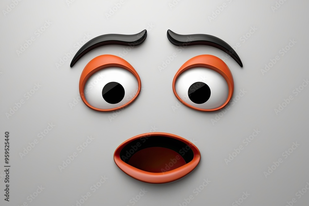 Surprised Face Emoticon with Wide Eyes and Shocked Expression Surprised Face Emoticon with Wide Eyes and Shocked Expression