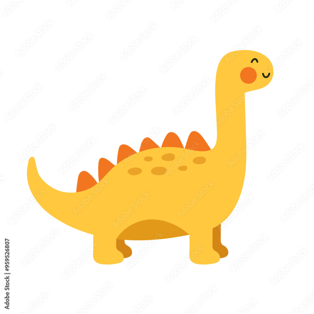 Fototapeta premium Illustration of a cute dinosaur isolated on a white background