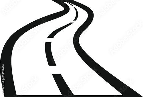 Winding road is disappearing into the distance, promising an exciting journey to an unknown destination