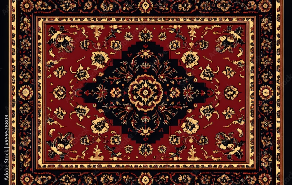 23. **Full-size traditional Afghan rug pattern with a seamless, rich array of geometric and floral designs** 23. **Full-size traditional Afghan rug pattern with a seamless, rich array of geometric and floral designs**