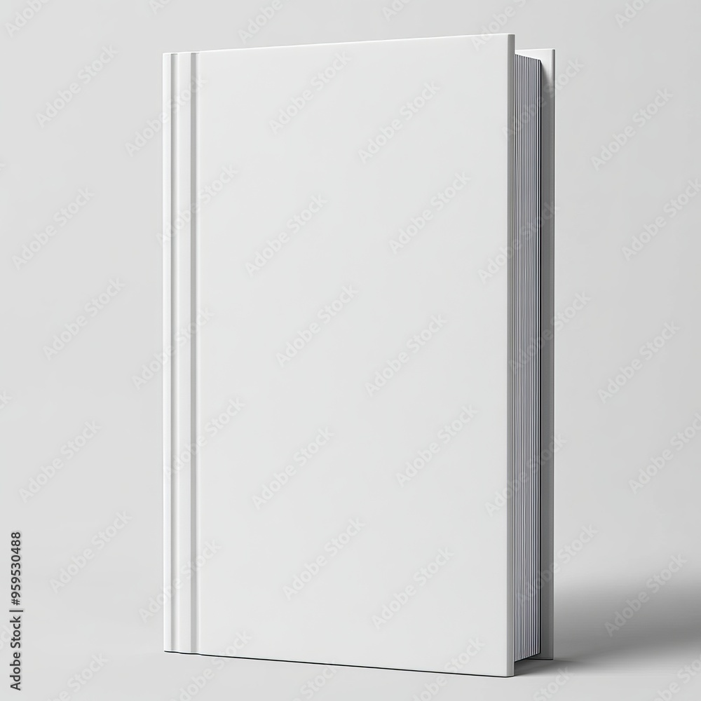 Blank white hardback book with spine on a gray background. Blank white hardback book with spine on a gray background.