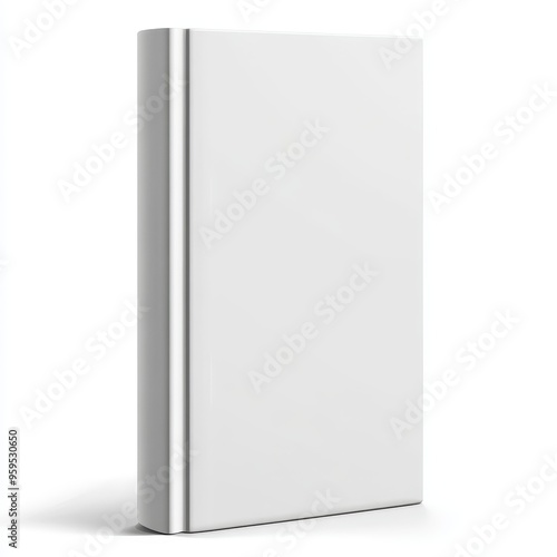 White book cover mockup isolated on white background.