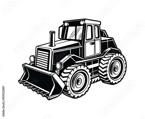 Tractor isolated on a white background