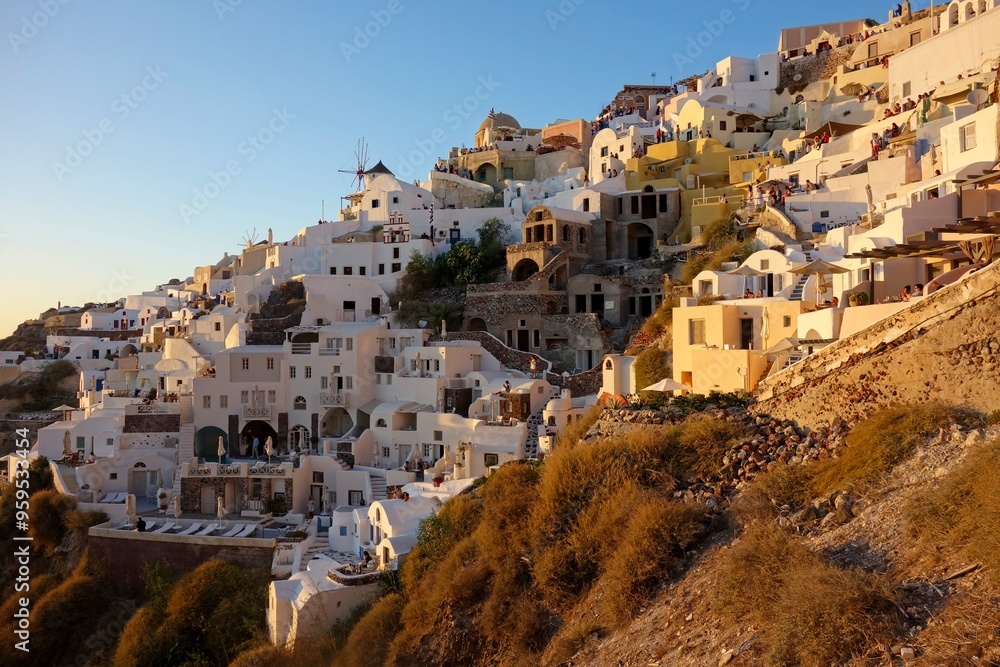Fototapeta premium Exploring the picturesque Greek island of Santorini