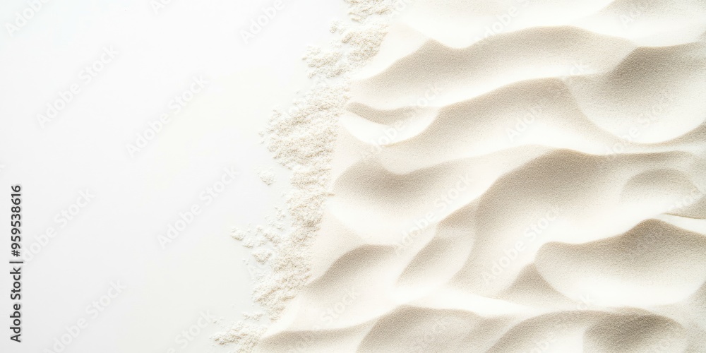 Obraz premium A sandy beach with a white background