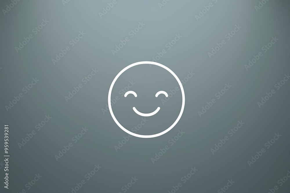 Gentle Minimalist Emoticon Representing Calm and Mild Expression Gentle Minimalist Emoticon Representing Calm and Mild Expression