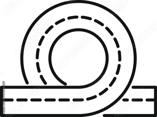 Bobsleigh track icon representing the ice track used in the winter sport of bobsleigh racing
