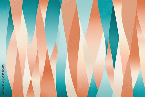 Whimsical Peach Turquoise Ivory Gradient Background Design