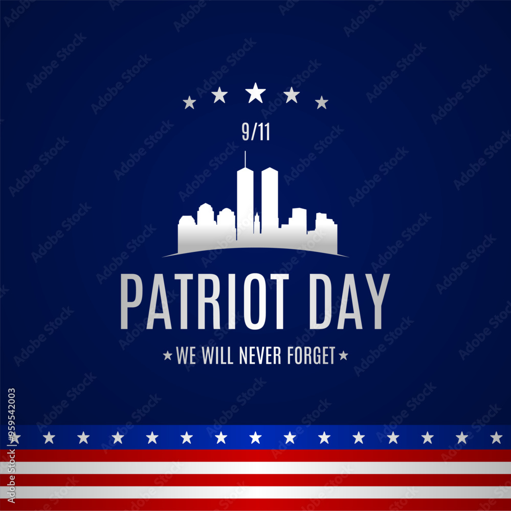 Fototapeta premium Patriots Day, September 11. Vector illustration. Suitable for Poster, Banners, background and greeting card.