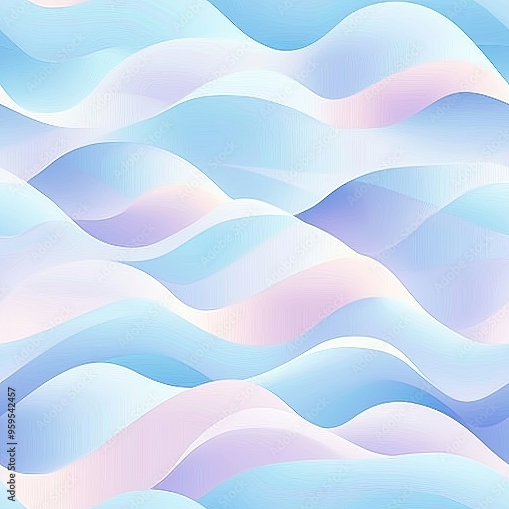 Obraz premium Seamless pattern of gentle, flowing abstract waves with a soft gradient