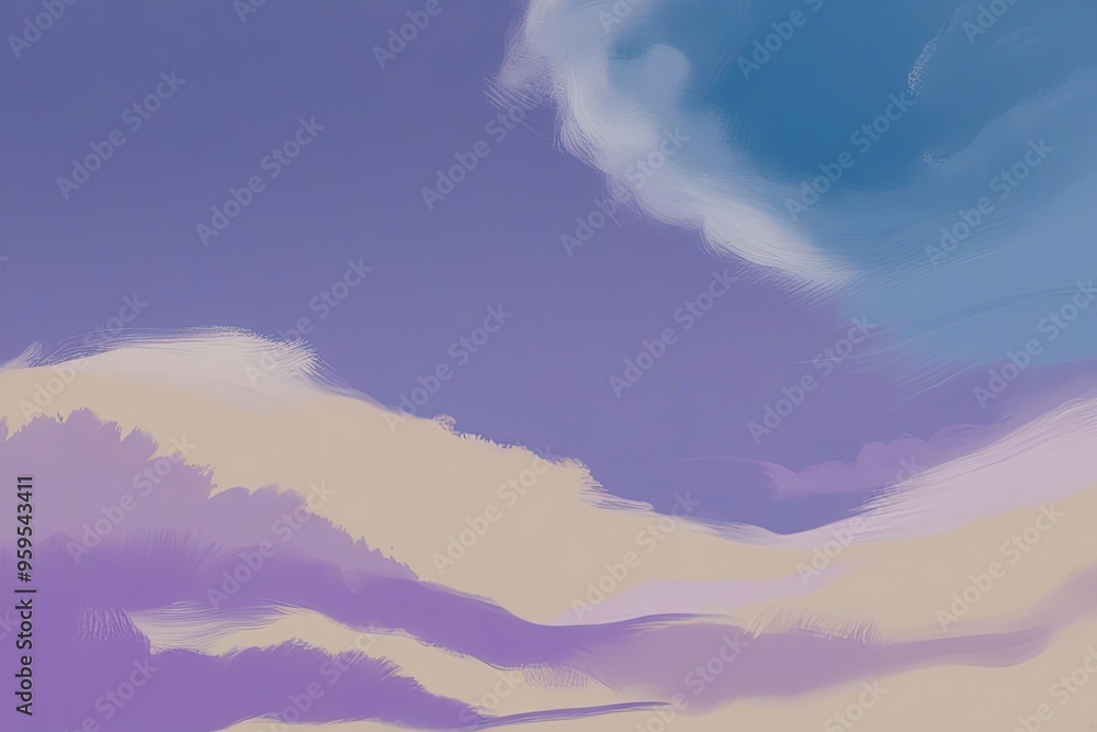 Obraz premium Serene Sky Blue Lilac and Beige Gradient Canvas Art Design