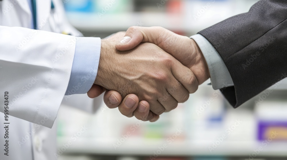 The drug sales manager shook hands with the doctor The drug sales manager shook hands with the doctor