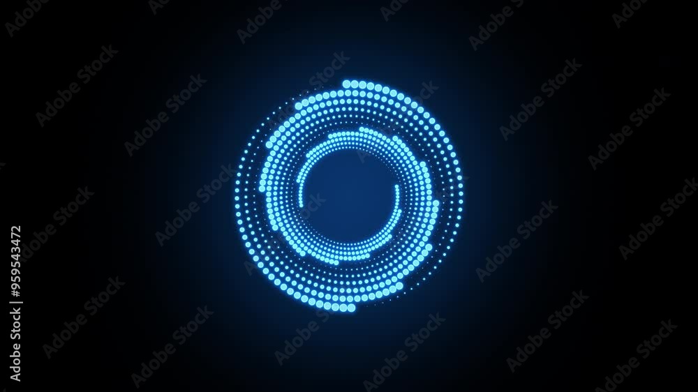 Glowing blue light ring. Futuristic loading circles and dots animation. Blue loading animation of progressing. Blue neon lights. Transparent background with alpha channel Glowing blue light ring. Futuristic loading circles and dots animation. Blue loading animation of progressing. Blue neon lights. Transparent background with alpha channel