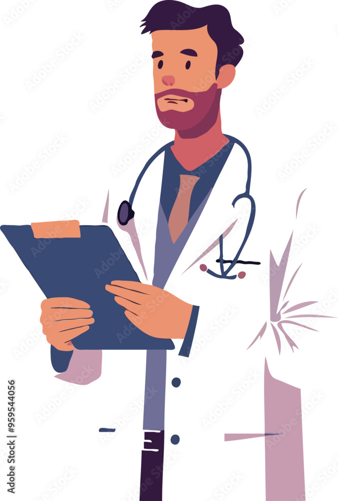 A doctor holding a report white background with vector illustrations
A doctor holding a report white background with vector illustrations