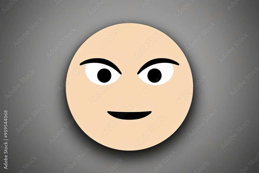 Neutral Face Emoticon with Flat Eyebrow Expression for Emotional Communication Neutral Face Emoticon with Flat Eyebrow Expression for Emotional Communication