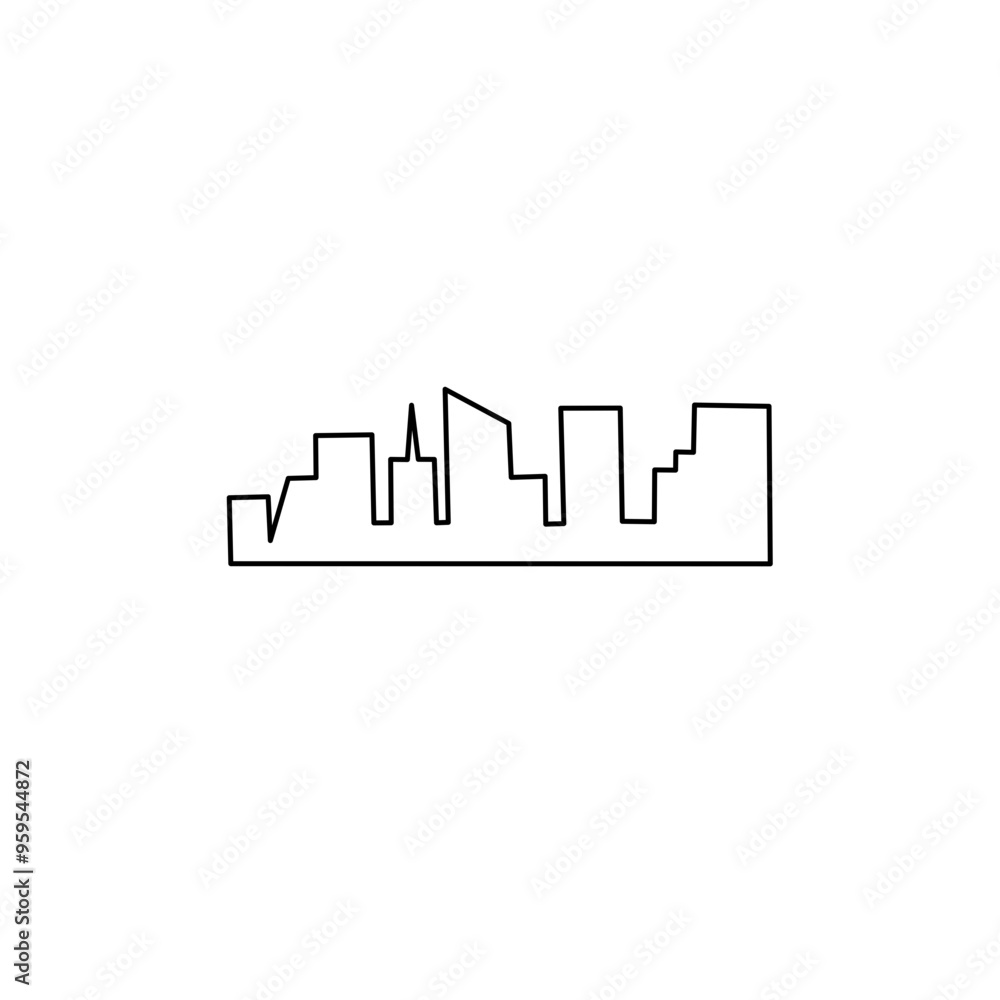 outline of urban buildings outline of urban buildings