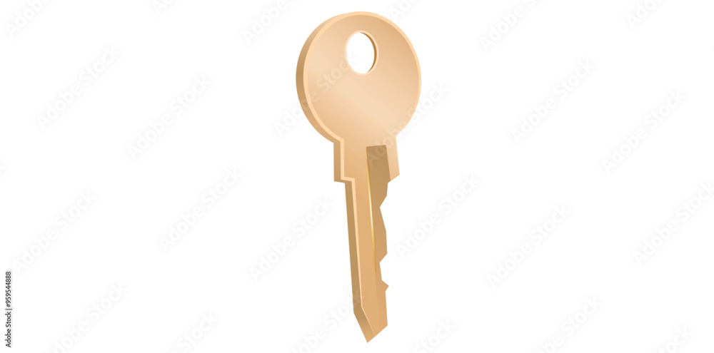 Realistic Golden Key Icon, Safety Lock Key Symbol For Web Design Logo App Vector Illustration. Realistic Golden Key Icon, Safety Lock Key Symbol For Web Design Logo App Vector Illustration.