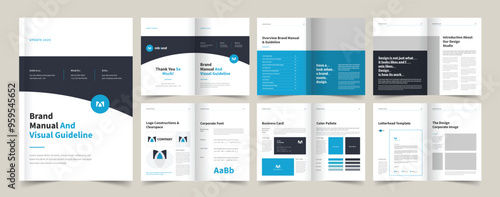 Brand Guidelines Template, Brand Identity Presentation Layout, Logo Guideline template, Brand Guidelines, A4 Guidelines