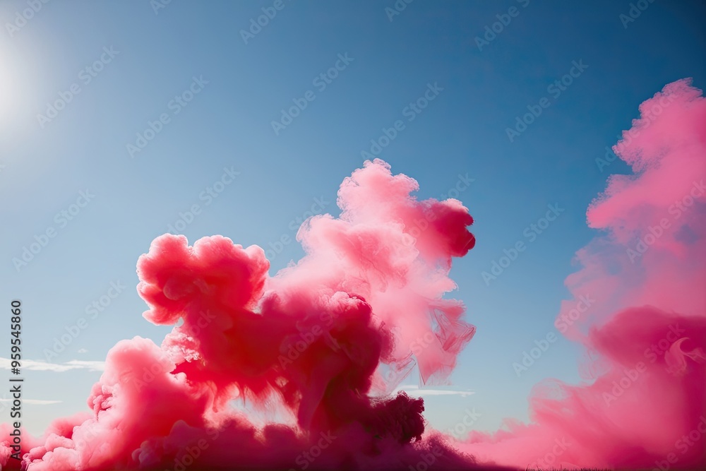 Naklejka premium Sophisticated Pink Smoke Diffusion Against a Crisp Clear Background