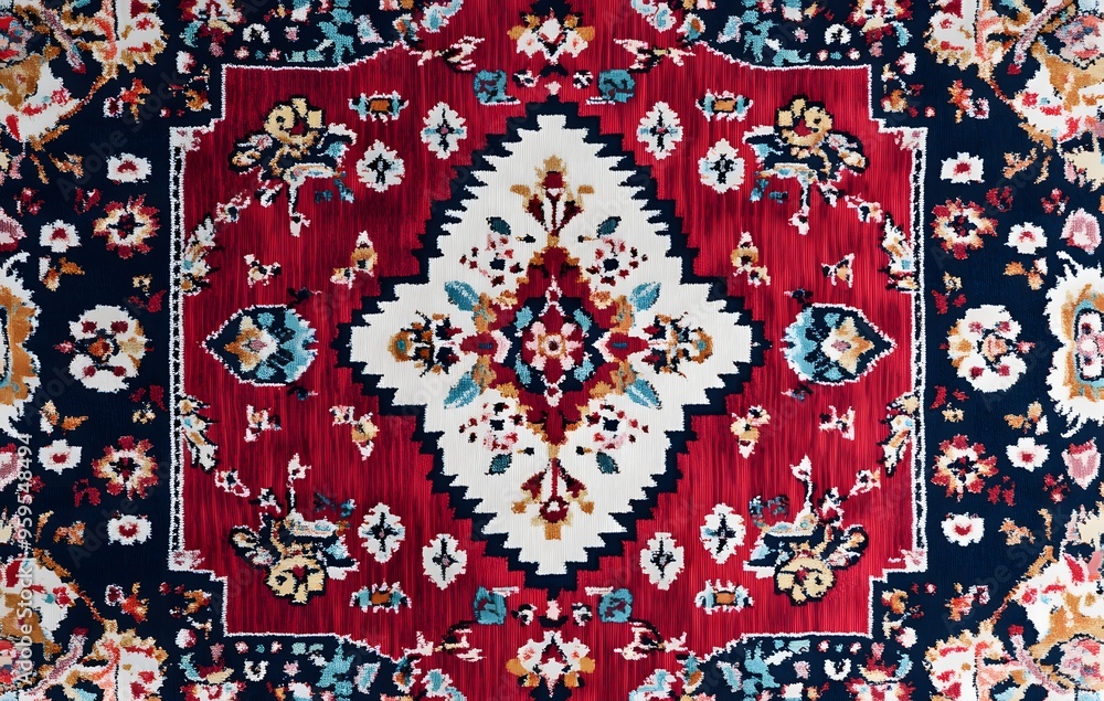 46. **Full-size seamless Turkish rug design with traditional geometric and floral patterns** 46. **Full-size seamless Turkish rug design with traditional geometric and floral patterns**