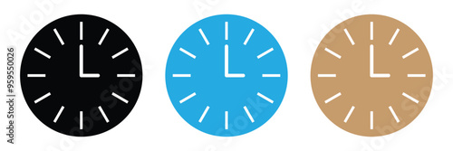 Clock icons set. Alarm clock, Time clock icon set. 