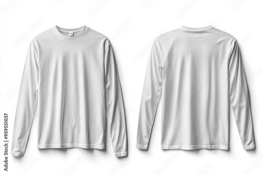 White Long Sleeve Tshirt Mockup Isolated created with Generative AI White Long Sleeve Tshirt Mockup Isolated created with Generative AI
