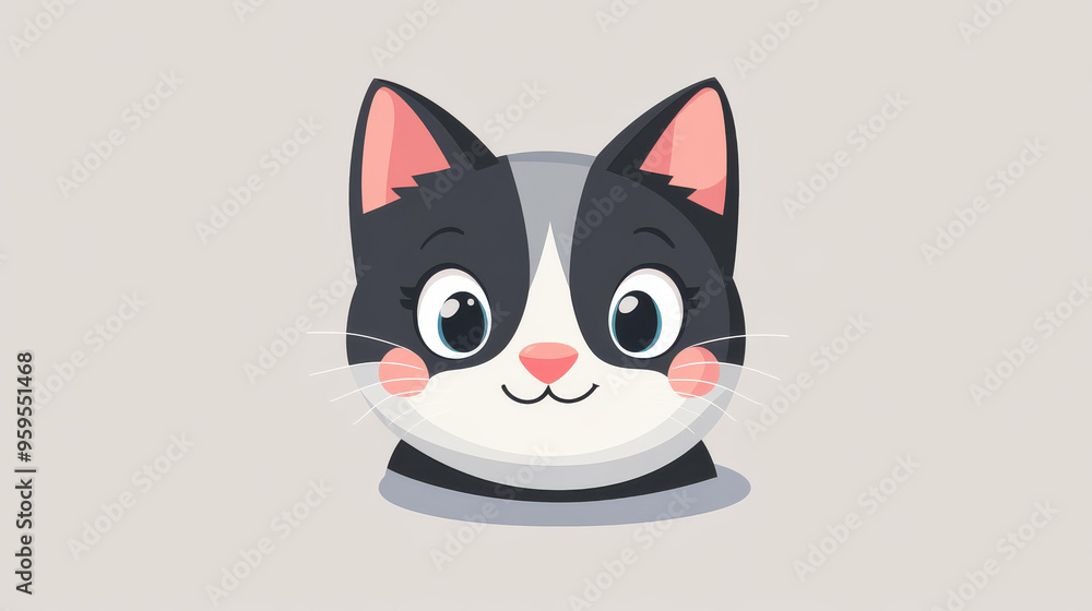 Fototapeta premium Discover a sleek and charming cat avatar, beautifully designed with clean lines and customizable features for a unique look.