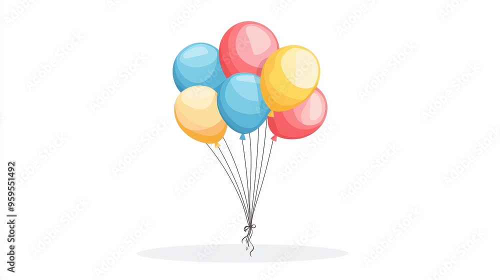 A sleek, modern balloon icon in flat design, ideal for adding a festive touch to holiday celebrations. A sleek, modern balloon icon in flat design, ideal for adding a festive touch to holiday celebrations.