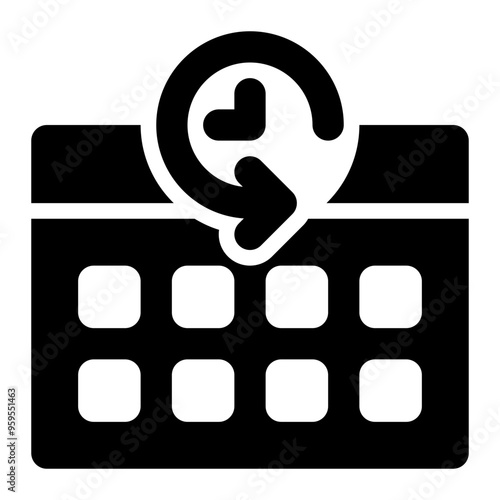 time-variant, time, date, historical, data warehouse solid or glyph icon