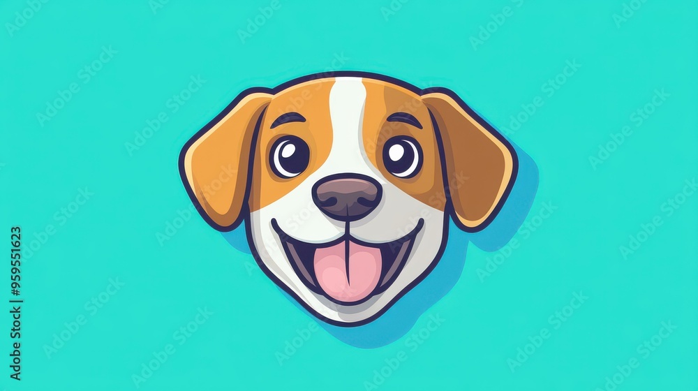 Cute and simple dog face icon in a charming style, featuring playful textures and vibrant colors for a modern look. Cute and simple dog face icon in a charming style, featuring playful textures and vibrant colors for a modern look.