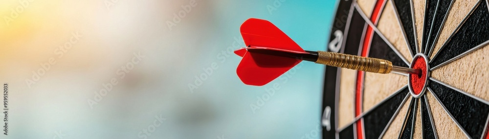 dart hitting the bullseye on a dartboard, symbolizing precision, focus, and achievement in a challenging game. dart hitting the bullseye on a dartboard, symbolizing precision, focus, and achievement in a challenging game.